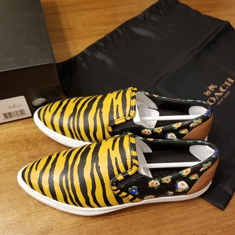 Coach C103 Tiger Print leather sneakers - Picture 4 of 8